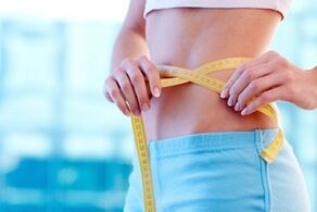 Waist circumference with a weight loss of 7 kg in a week